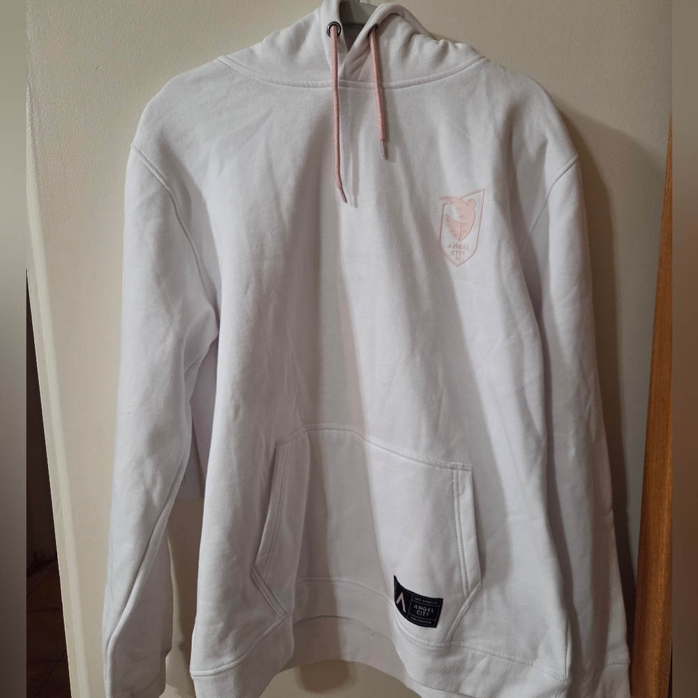 Angel City Soccer White Hoodie with Front Pocket